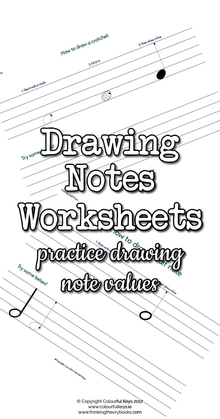 Worksheets for drawing half notes and quarter ntoes