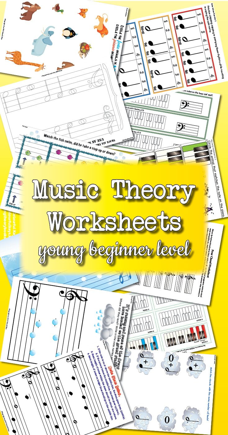 Theory Worksheet Catalogue for young beginner piano students