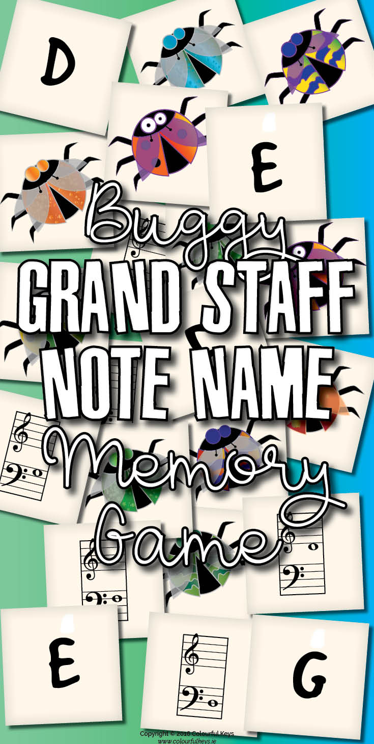 Grand staff memory game for music students