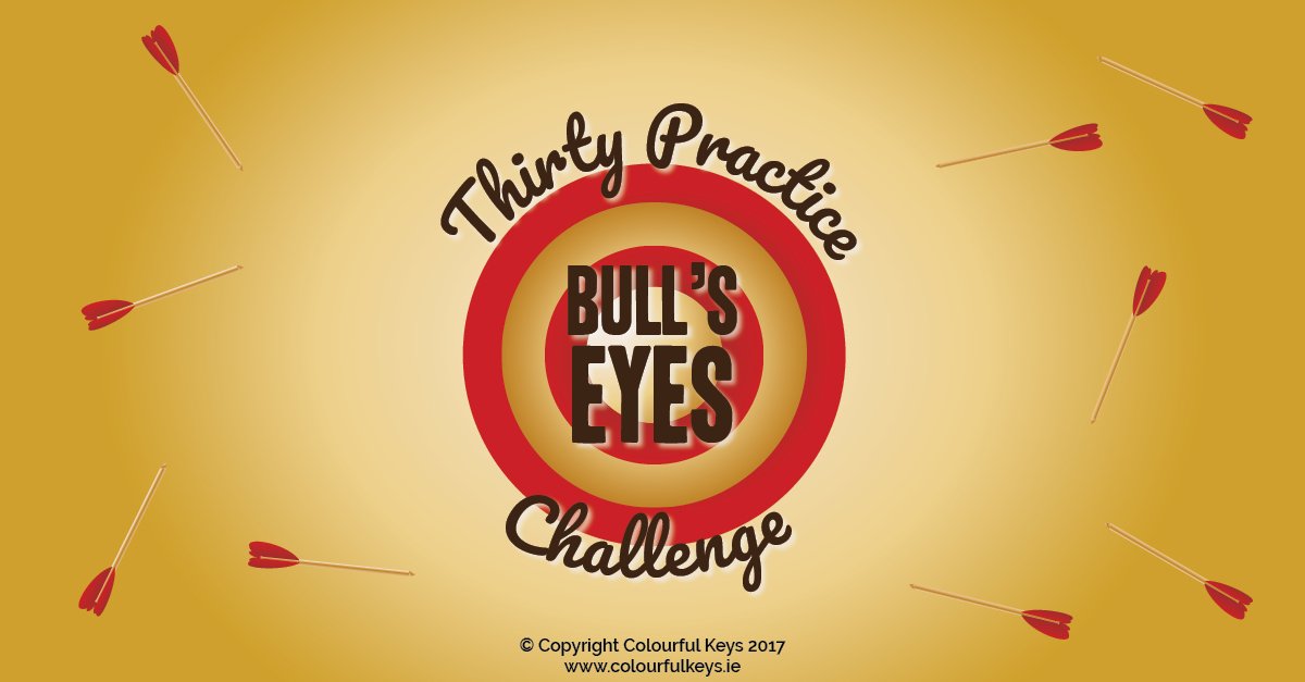 The 30 practice bull's eyes piano practice incentive