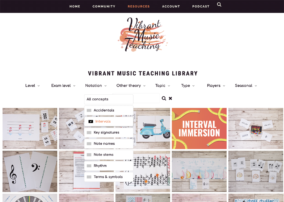 Vibrant Music Teaching VMT Printable Library