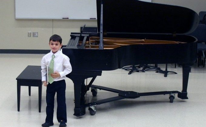 student at piano recital