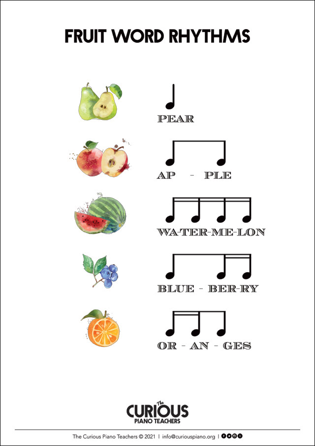 rhythm activity flashcards for online lessons